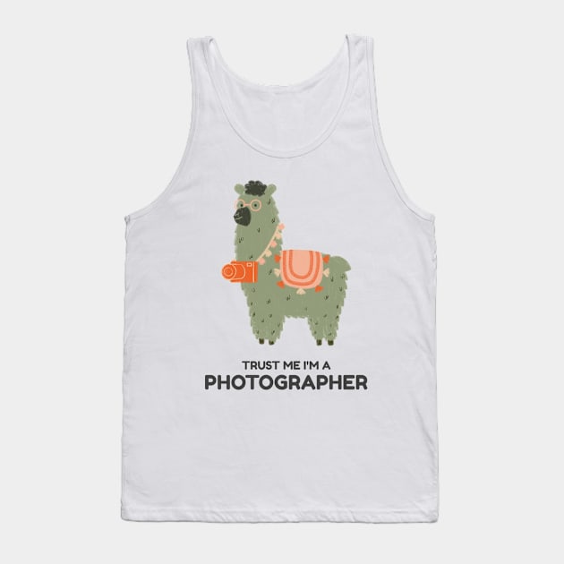 Cute Llama Photographer Tank Top by Tip Top Tee's